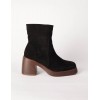 STPAY Cuffed Suede Chunky Heel Boots