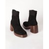 STPAY Cuffed Suede Chunky Heel Boots