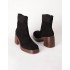 STPAY Cuffed Suede Chunky Heel Boots