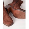 STPAY Cuffed Suede Chunky Heel Boots