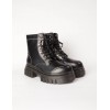 STPAY PU Lace Up Combat Style Boots