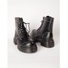 STPAY PU Lace Up Combat Style Boots