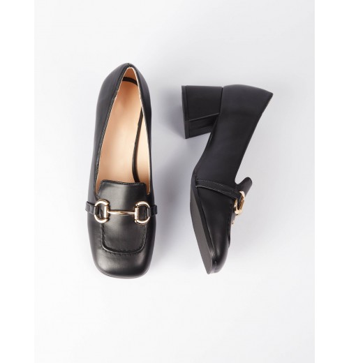 STPAY Gold Detail Heeled Loafers