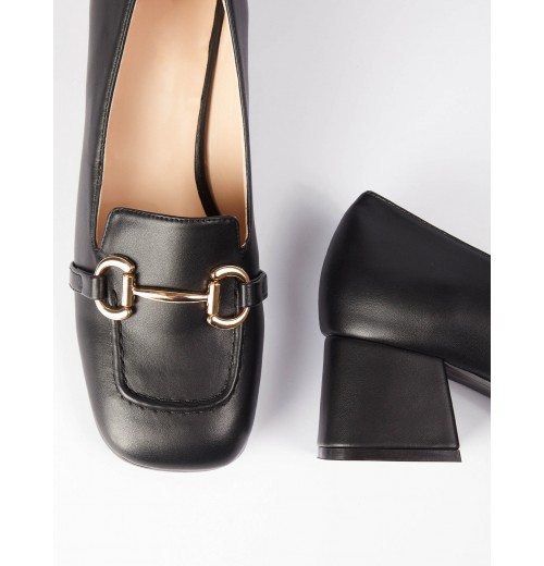 STPAY Gold Detail Heeled Loafers