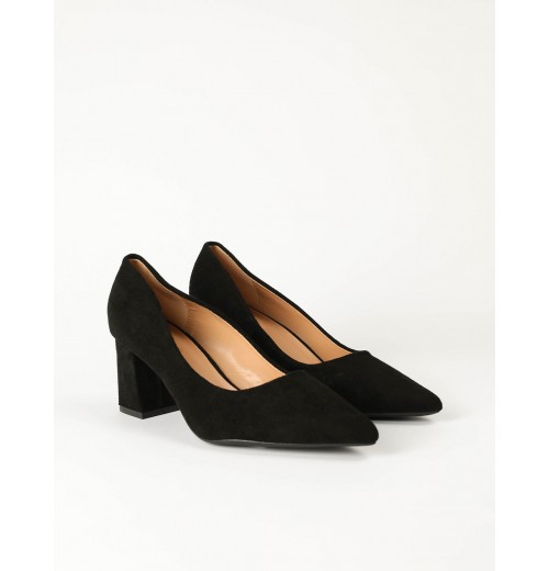 STPAY Pointed Suedette Heels