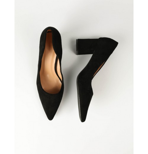 STPAY Pointed Suedette Heels