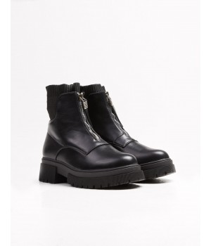 STPAY Chunky Sock Detail Zip Up Boots