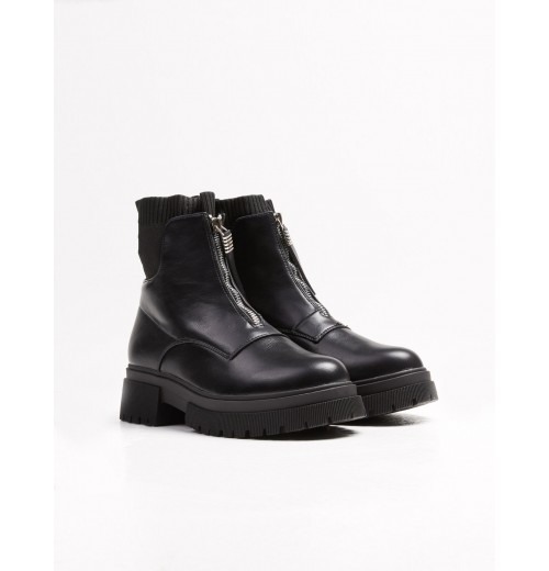 STPAY Chunky Sock Detail Zip Up Boots