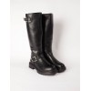 STPAY Knee High Buckle Detail Boot