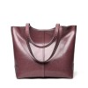 STPAY Leather Rectangle Tote Bag