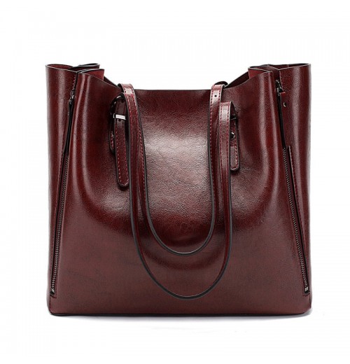 STPAY Rectangular Leather Tote Bag