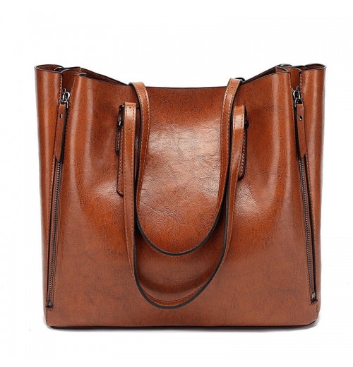 STPAY Rectangular Leather Tote Bag