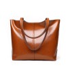 STPAY Leather Rectangle Tote Bag