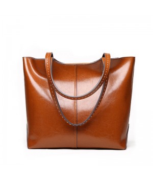 STPAY Leather Rectangle Tote Bag