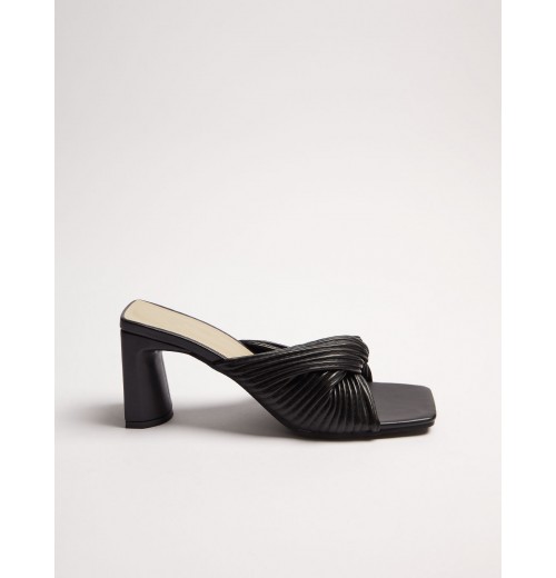 STPAY Twist Strap Mules With Square Toe