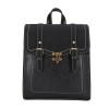 STPAY Double Buckle Leather Backpack