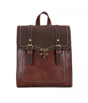 STPAY Double Buckle Leather Backpack