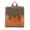 STPAY Double Buckle Leather Backpack