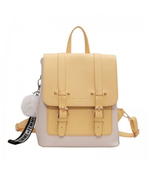 STPAY Leather Backpack With Buckles